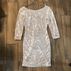 Gianni Bini silver sequin dress size xs